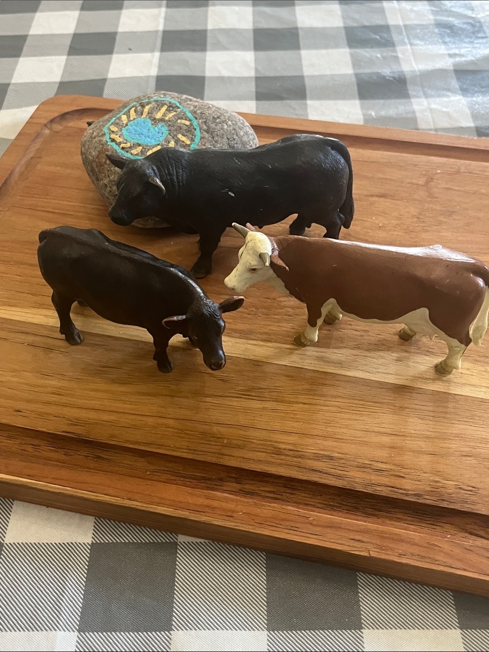 Schleich Set of 3 Plastic Farm Cow Figures - Black & Brown